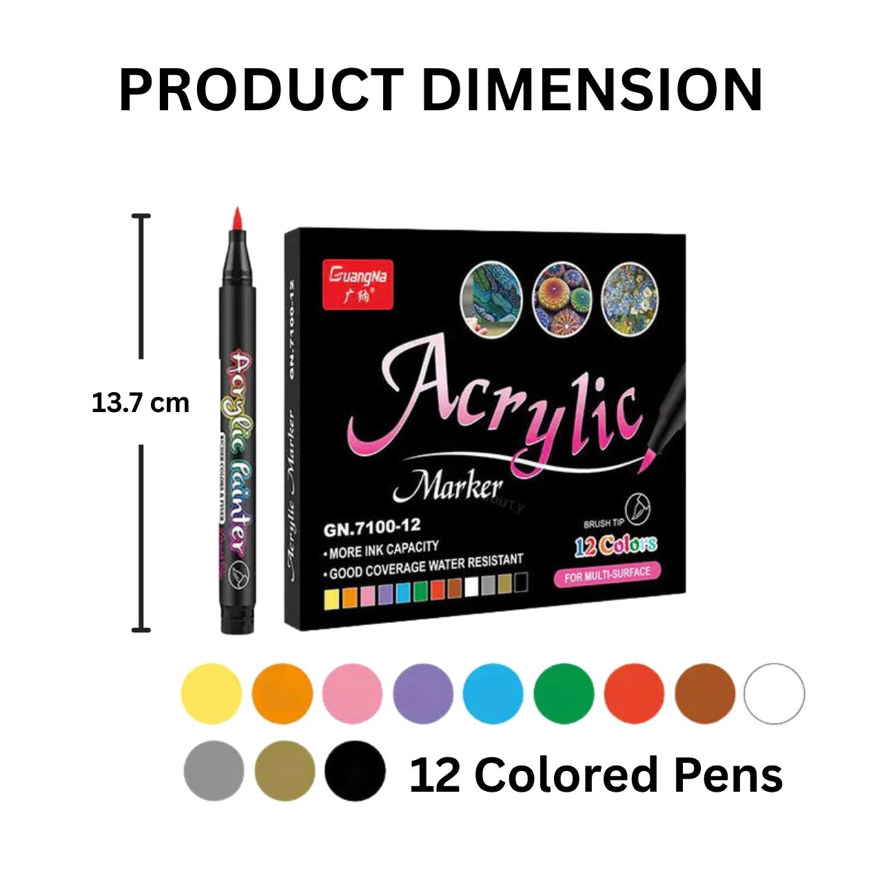 PaintAcrylic, acrylic markers (12 pieces) - Image 3