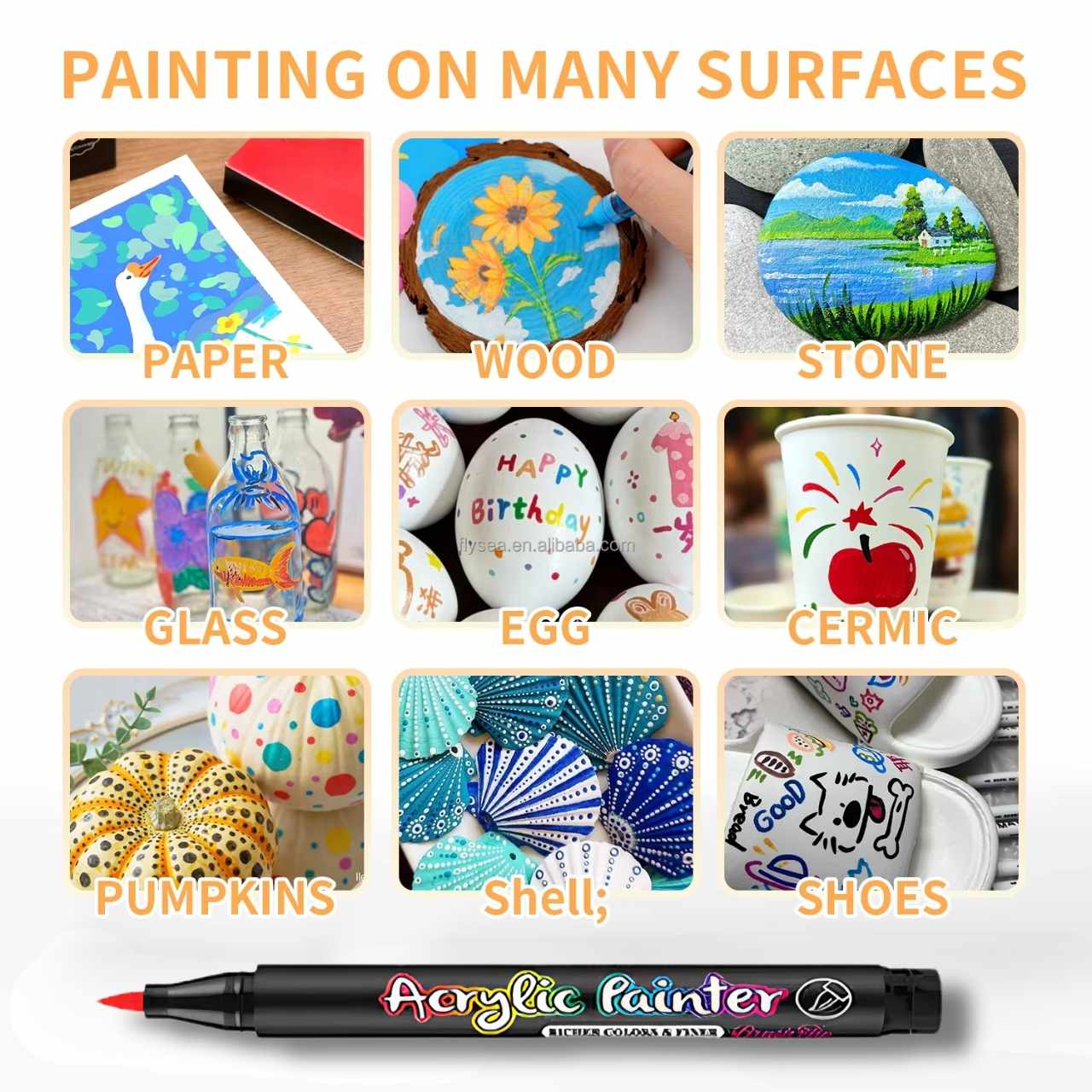PaintAcrylic, acrylic markers (12 pieces) - Image 6
