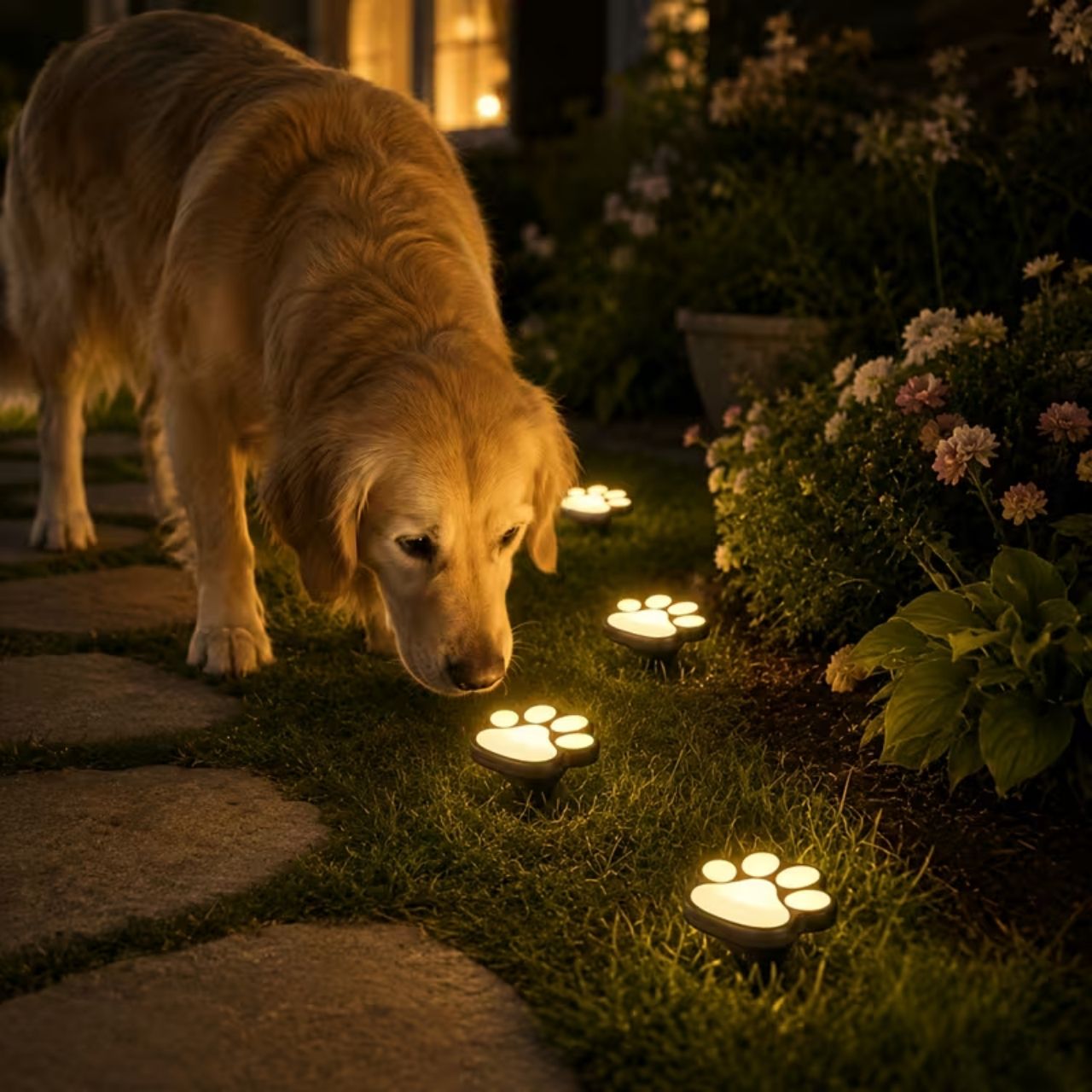 Paw-shaped solar LED lights, Paws - Image 2