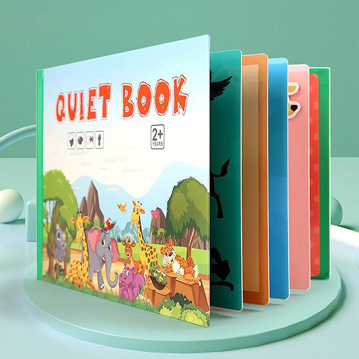 The Quiet Book contains 5 fun and educational activities