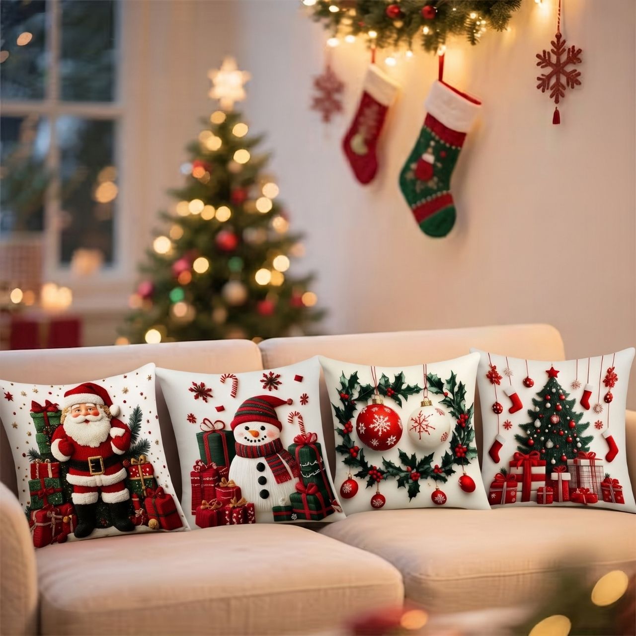 Christmas cushion covers (4 pieces), RedXmass - Image 11