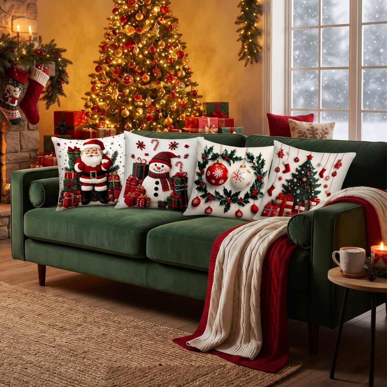 Christmas cushion covers (4 pieces), RedXmass - Image 3