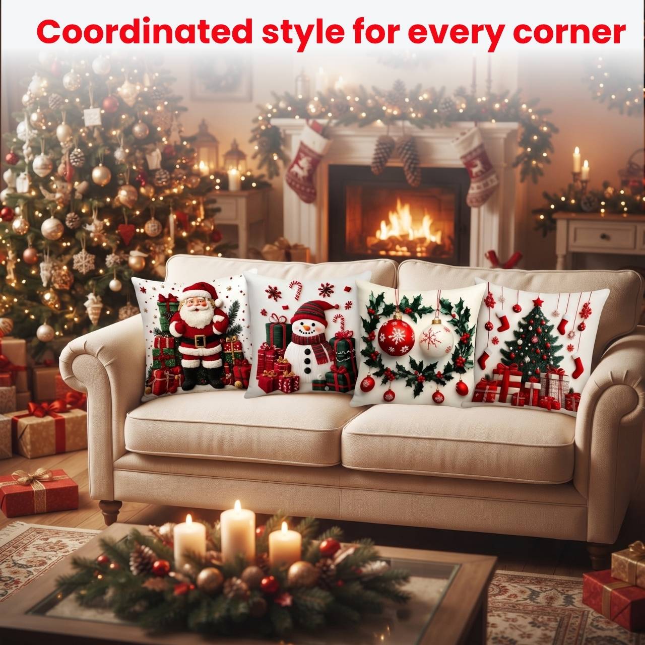 Christmas cushion covers (4 pieces), RedXmass - Image 6