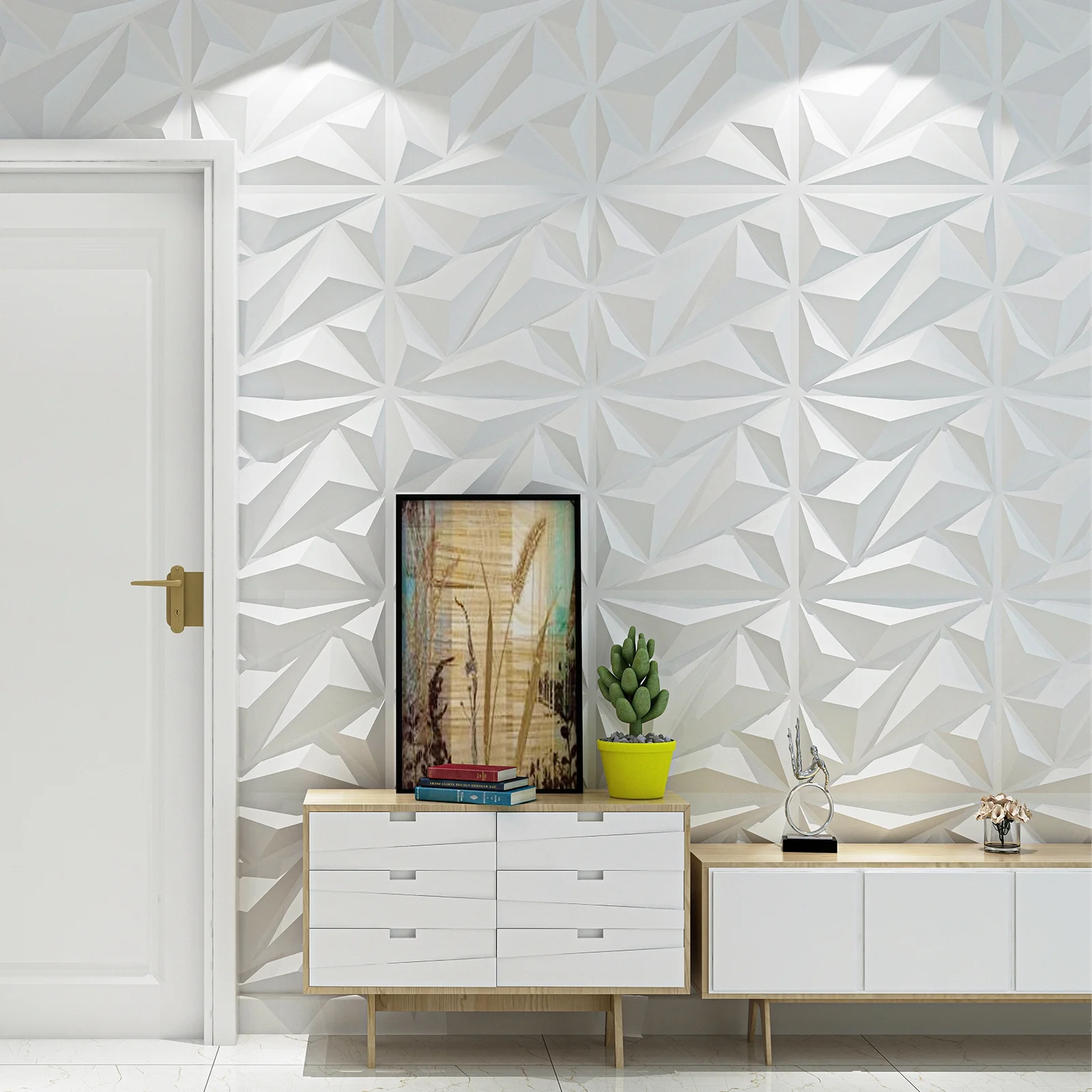 The ultra-modern 3D wallpapers will brighten up your home and cover dirty and worn walls!