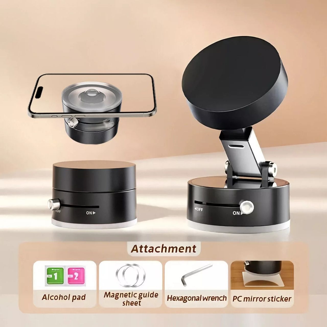 RingMag, universally adjustable magnetic phone holder with vacuum suction cup - Image 5