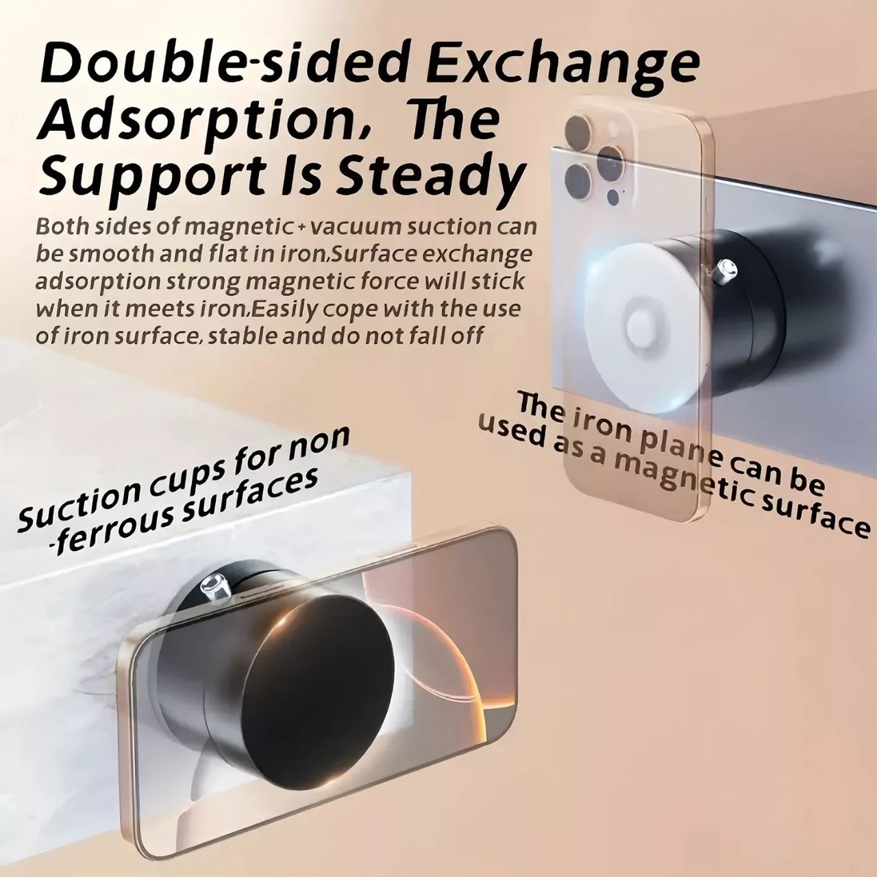 RingMag, universally adjustable magnetic phone holder with vacuum suction cup - Image 6