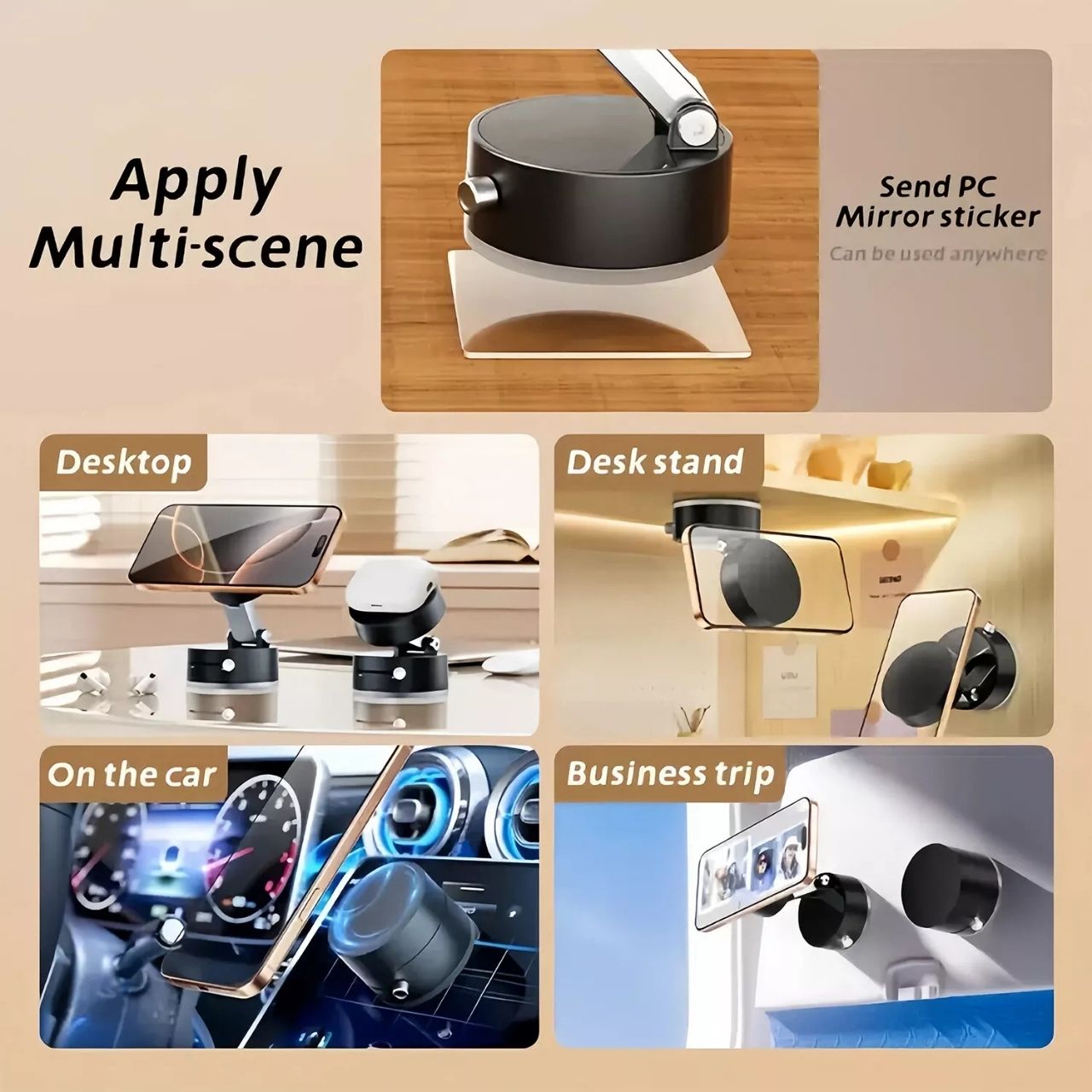 RingMag, universally adjustable magnetic phone holder with vacuum suction cup - Image 8