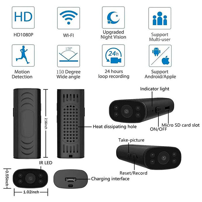 The security camera has a motion sensor!