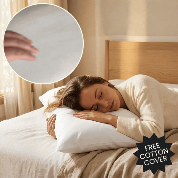 Ergonomic Pillow + Free Cotton Cover, SetComfy - video