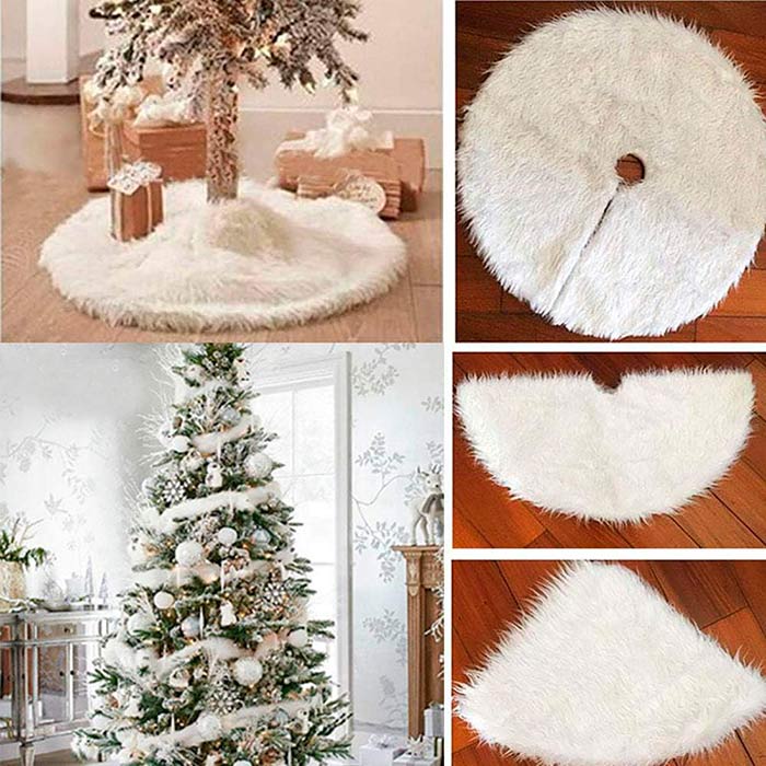 With an opening in the middle, it perfectly hugs the trunk of the Christmas tree and conceals the stand.