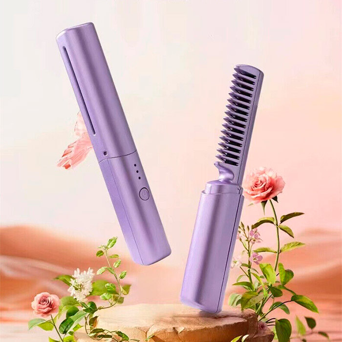 The comb-shaped flat iron is suitable for both straight and curly hair!
