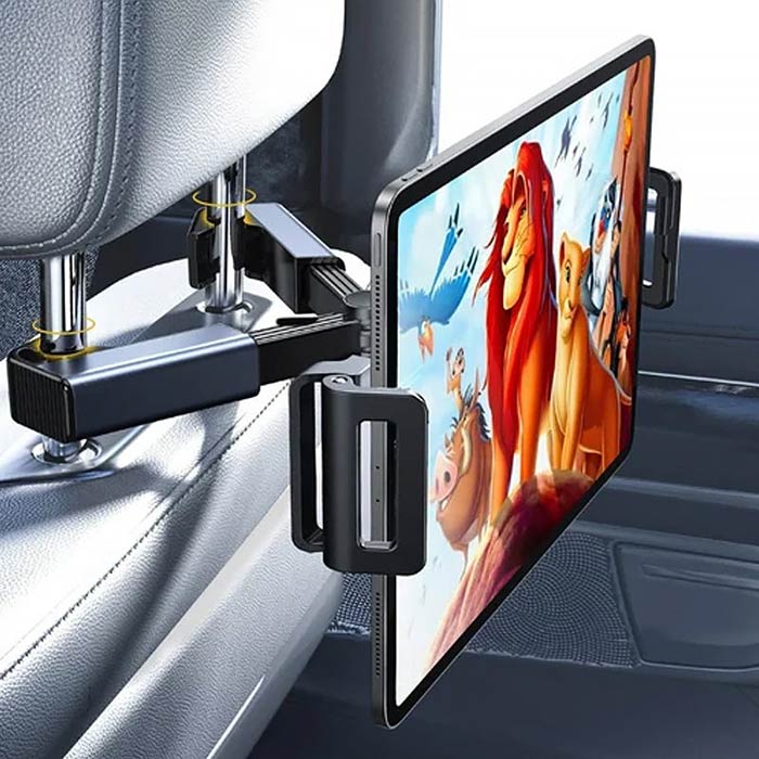 The Car Tablet Holder makes driving more enjoyable for rear seat passengers - reading, listening to music, running errands, watching movies or cartoons and playing games!