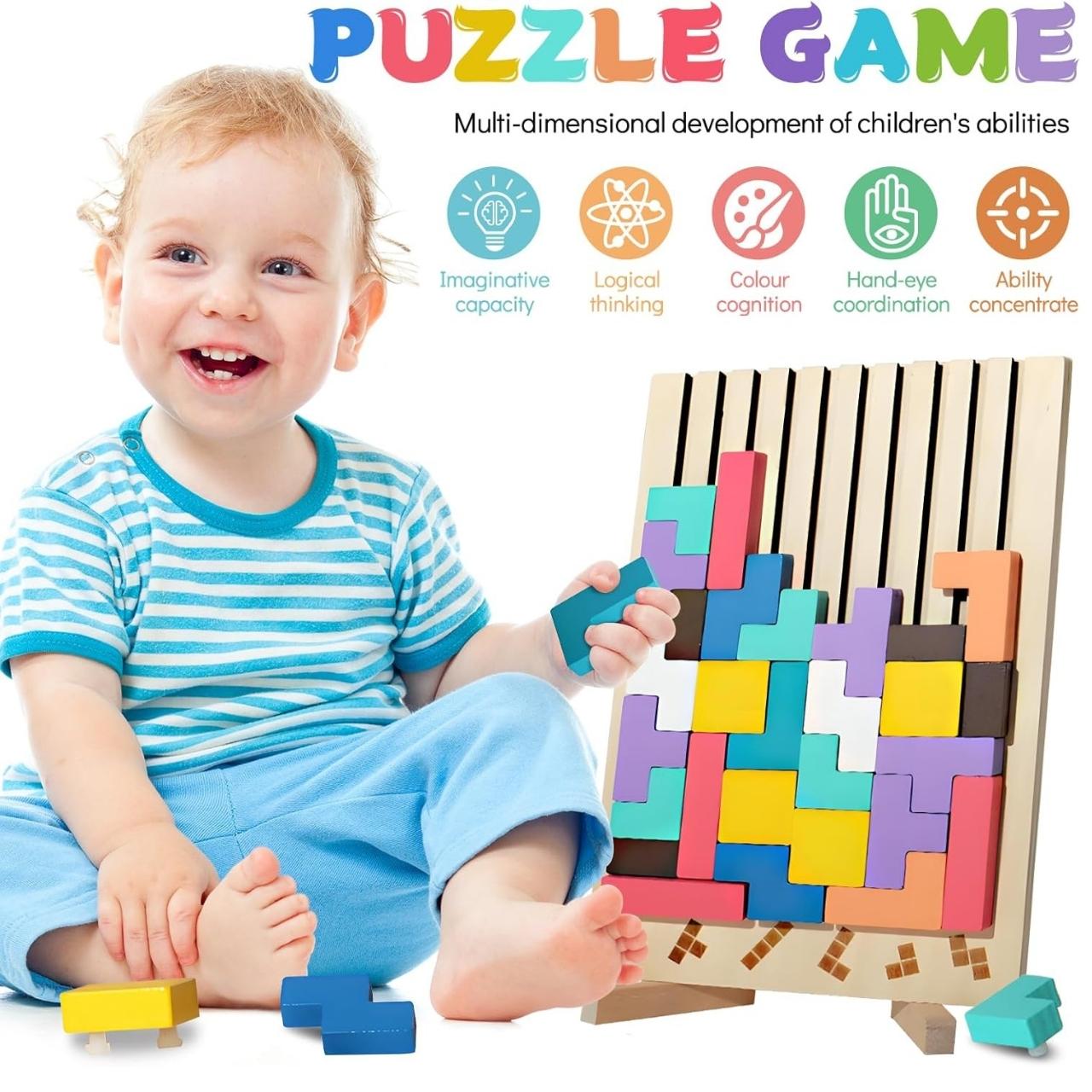 Tetris, wooden didactic toy - Image 3