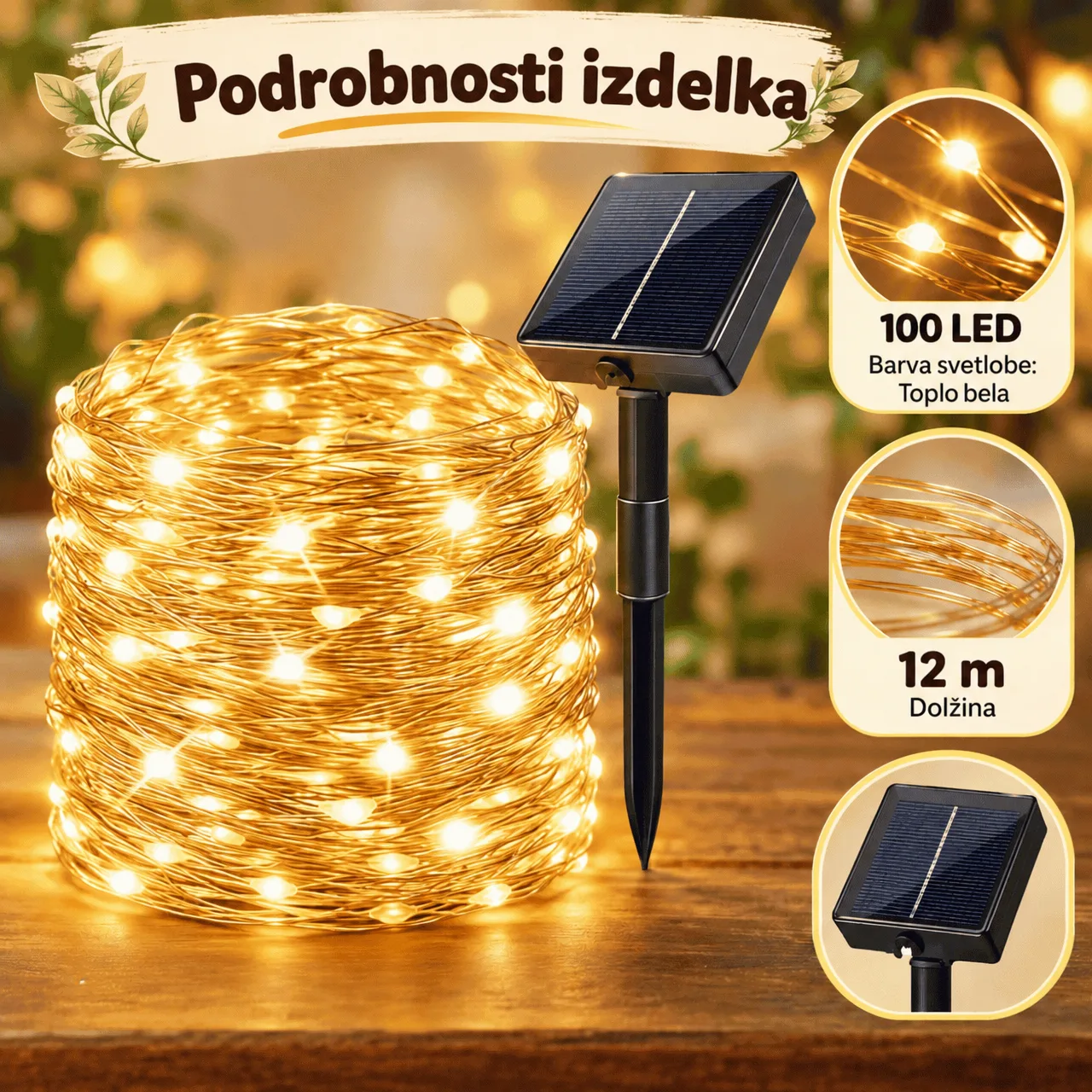 Solar LED String Lights (12 m), YardLights - Image 2