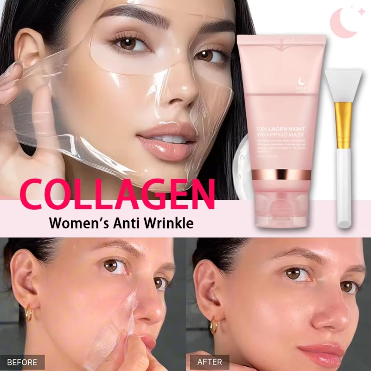 CollagenMask, collagen overnight peel-off face mask (1+1 FREE ) - Image 3